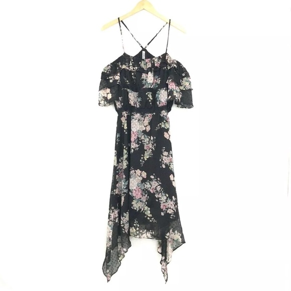 NEW Walter Baker Floral Hansen Midi Dress Cold Sho - Picture 10 of 11